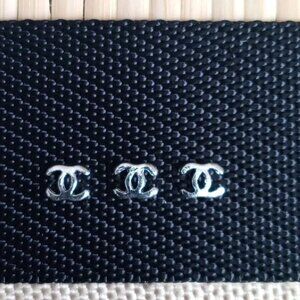 NEW 6PCS SILVER CC 3D METAL NAIL CHARMS 1 PACK OF 6 PIECES